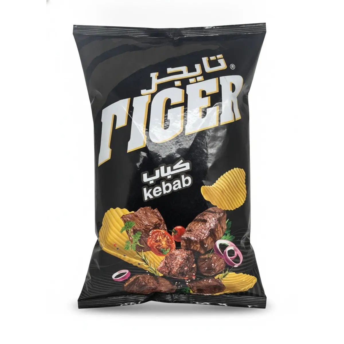 TIGER Smoked Kebab-Flavored Crunchy Crisps, Bold Savory Specialty Vegetarian Snack for Gatherings