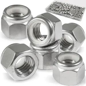 110 Pack 1/4"-20 Inch Lock Nuts,304 (A2-70) Stainless Steel Nylon Insert Locknuts,Standard Inch Thread Nylock Nuts for