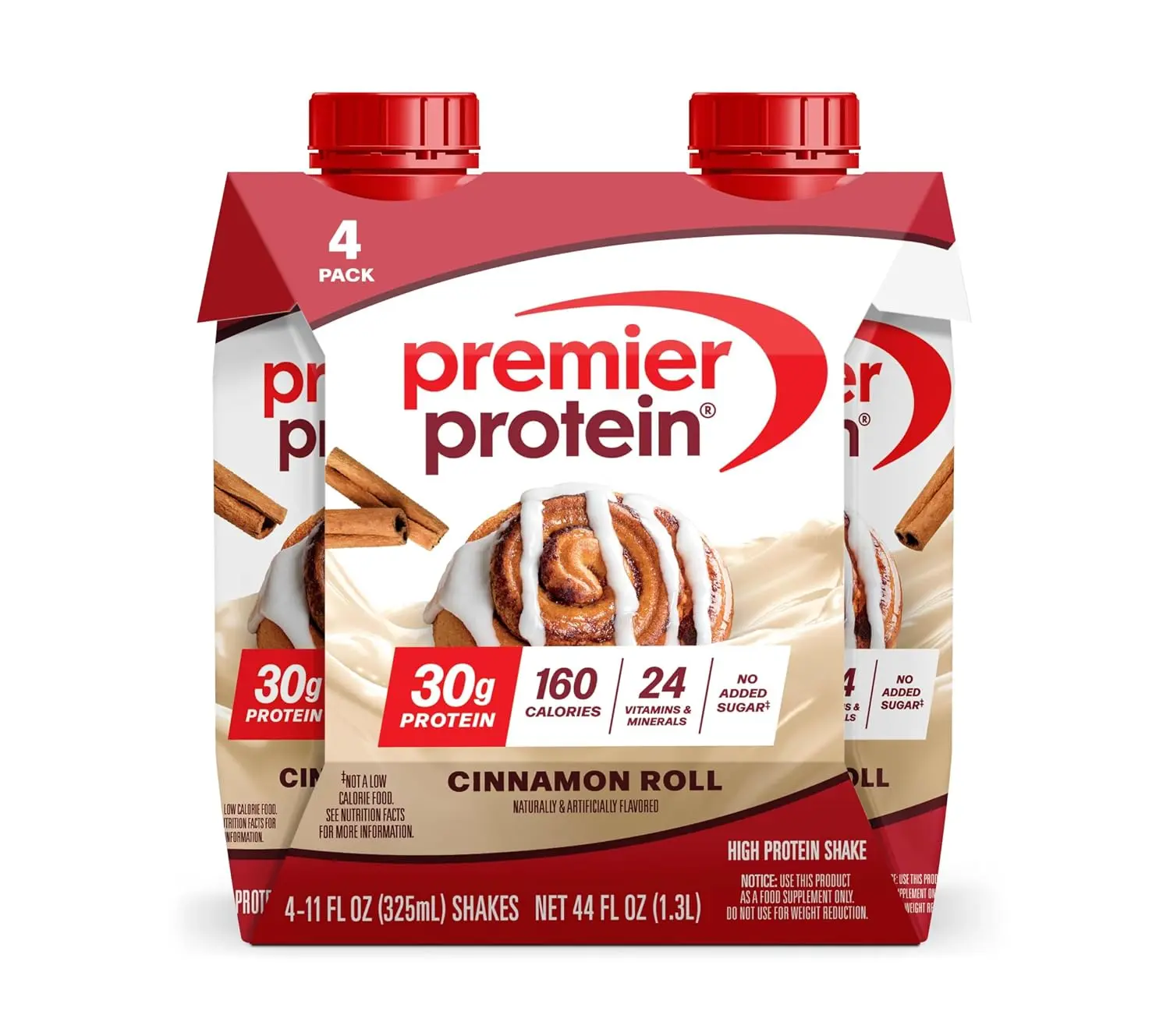 Choose ur flavors | Premier Protein 30g High Protein Shake, Cinnamon Roll, 4 Pack | 160 Calories, 24 Vitamins & Minerals, No Added Sugar, Supports Muscle Health, Gluten-Free, 11 oz