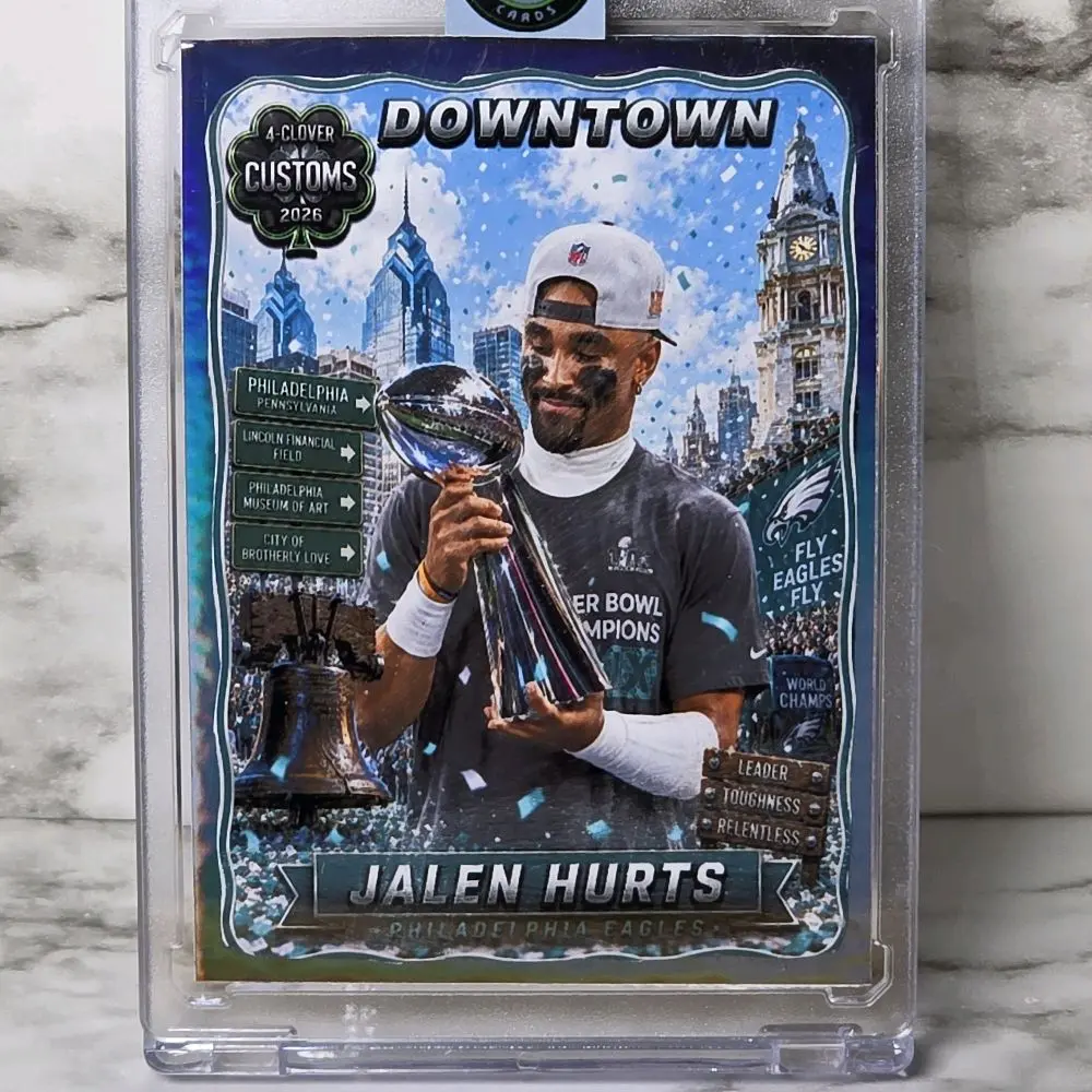 Jalen Hurts Eagles Custom One of One Football Card