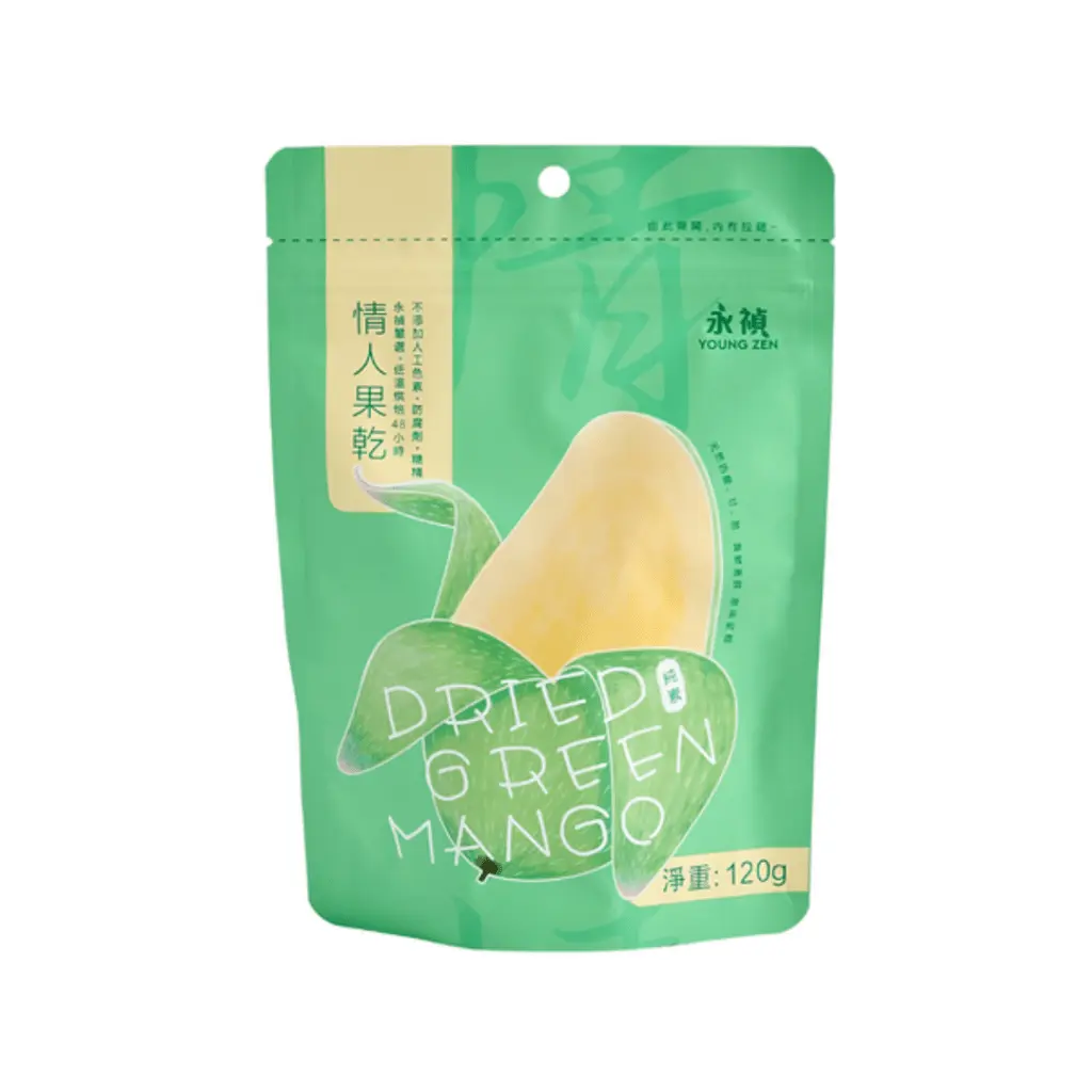 Young Zen Tropical Tangy and Slightly Sweet Green Mango Chews - Dried Fruit Snack, Dried Fruits - 120g