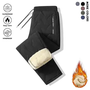 Men's three piece wool lined warm winter sports pants with fleece lining, adjustable drawstring waistband, and side pockets, suitable for outdoor activities and casual wearRAIMENTRY