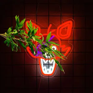 FNAF Foxy Neon Sign for Wall Decor, Five Nights at Freddy's LED Neon Lights for Gameroom, Birthday & Christmas Gifts for Kids, USB Powered, Easy Hanging, Decorative Wall Lamp