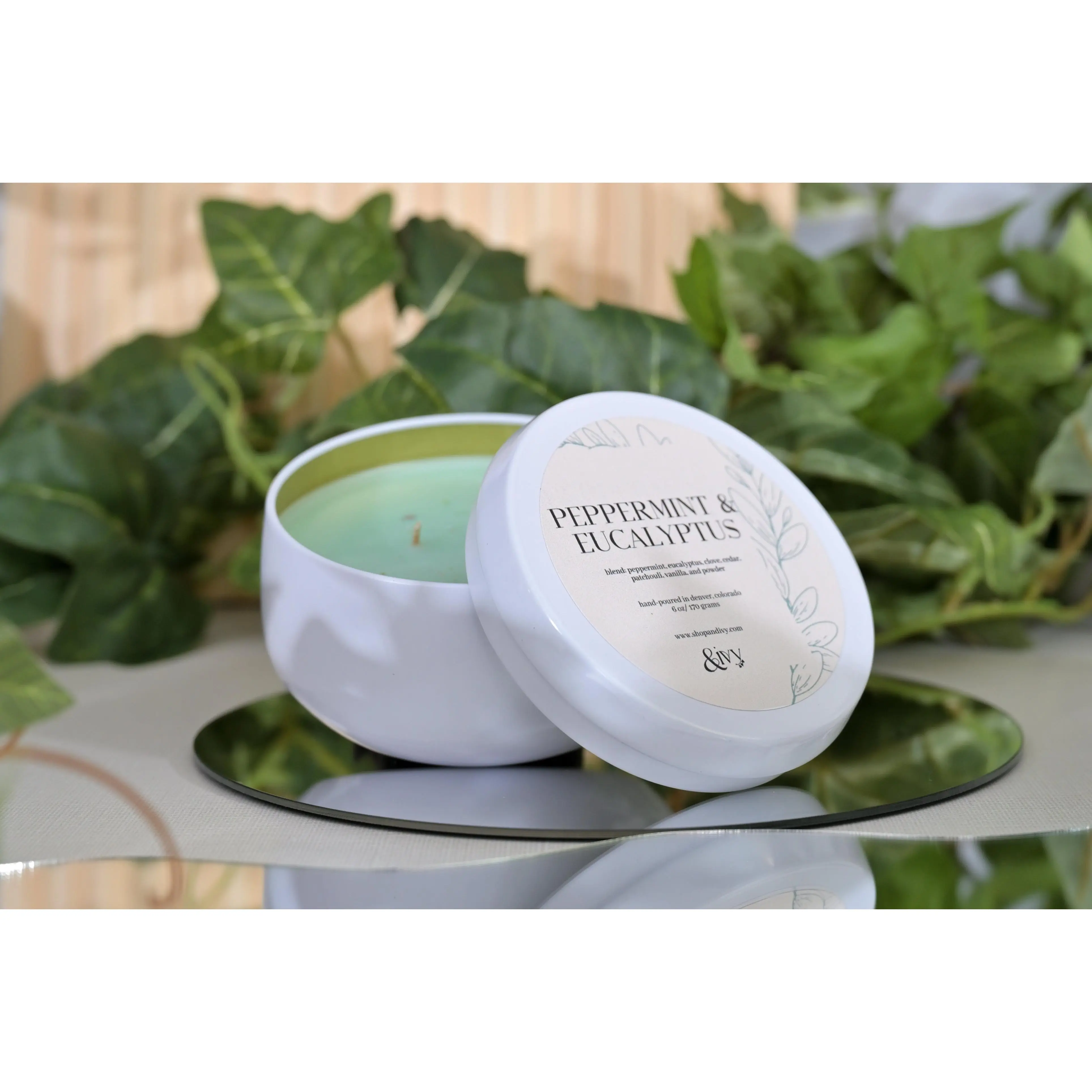 peppermint & eucalyptus 6oz candle