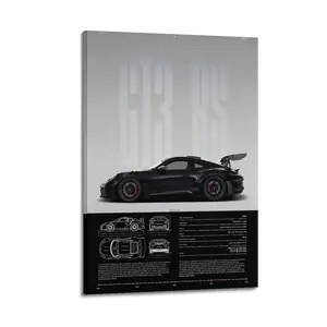 High-performance GT3 RS Model Specification Poster for Bedroom Aesthetic Canvas Wall Art Decoration Living Room Posters Artistic Painting Picture Print Modern Family Decor Artist Bathroom Poster