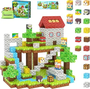 Magnetic Building Blocks-100PCS with Storage Bag STEM Montessori Toys Build Mine Magnet World Classroom Must Haves Birthday Gift