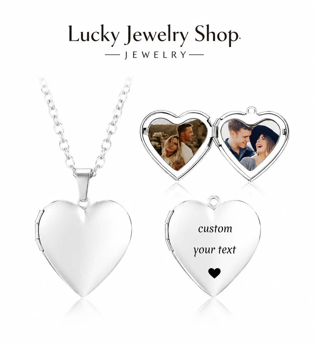 Custom Heart Locket Necklace - Custom Picture Pendant, Fashion Pendant Necklace, Chain Jewelry with Photo Inside, Personalized Memorial Gift for Couples, Endless Memories Capture in Style, Capture Memories In Style