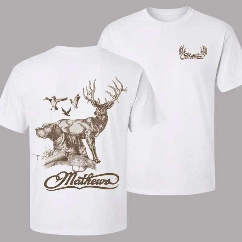 Deer Duck Dog Graphic T-Shirt, Hunting Style Outdoor Tee, Country Lifestyle Shirt, Animal Graphic Tee, Casual Mens T-Shirt