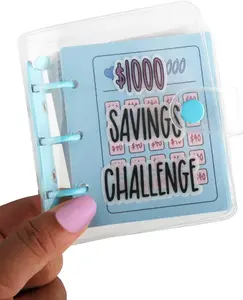 $1000 Money Saving Challenge Binder with Envelopes – Portable Budget Book, Cash Stuffing Savings Organizer, Finance Planner for Women & Teens, Creative Gift Idea (Pink)