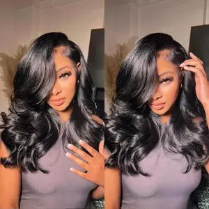 Mscoco Hair 13x6 C-Part Side Loose Body Wave Layer Cut Wig With Natural Baby Hair Pre-Plucked Pre-Cut Natural Hairline 6x5 Lace Glueless Wig Natural And Comfortable #DealsForYouDays