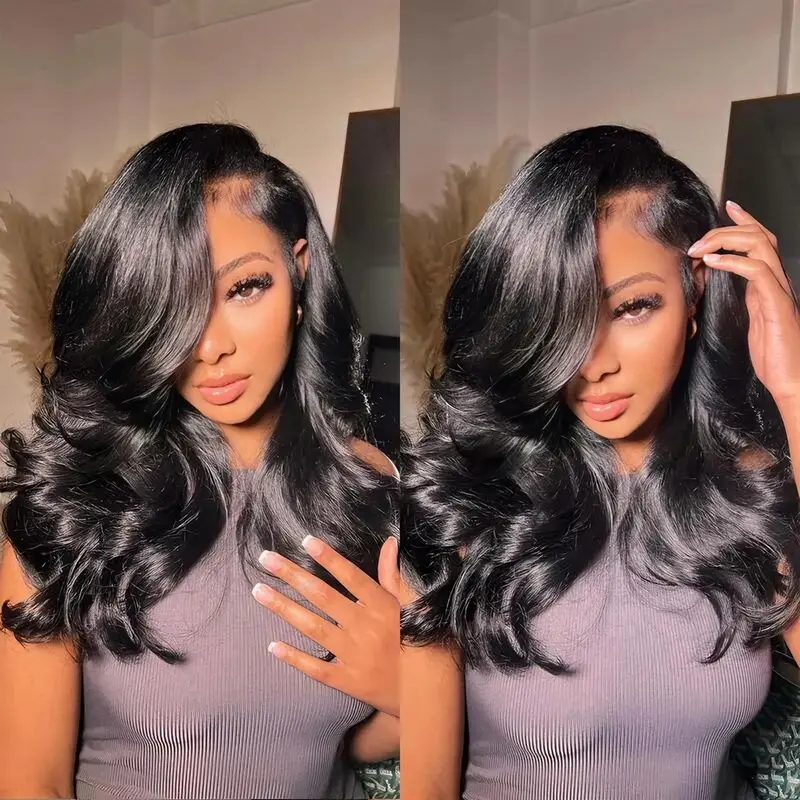Mscoco Hair 13x6 C-Part Side Loose Body Wave Layer Cut Wig With Natural Baby Hair Pre-Plucked Pre-Cut Natural Hairline 6x5 Lace Glueless Wig Natural And Comfortable #sohochic