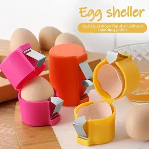 3-Piece Kitchen Tool Set, Manual Egg Shell Opener & Cooked Egg Peeler, No-Electricity Required, Durable Plastic Construction