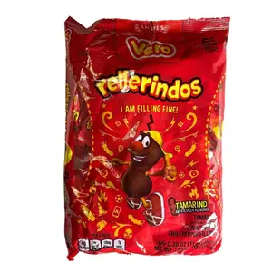 Vero Rellerindos Tamarind Flavored Mexican Candy 65 Count - Sweet and Spicy Treats with Tamarind Flavor and Chili Pepper Filling - Tangy, Snack