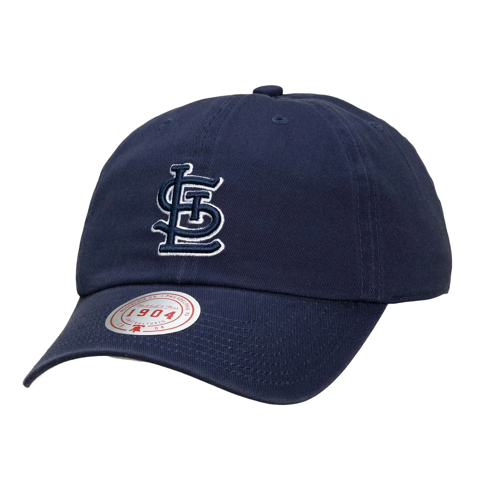 St. Louis Cardinals Navy 1904 Adjustable Dad Hat MLB Throwback Cap Fan Gear Mitchell & Ness