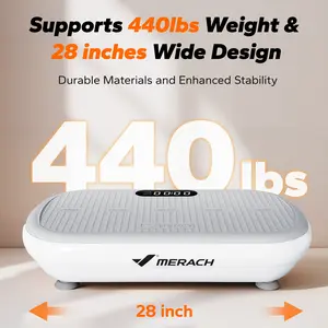 MERACH 440lbs Weight Capacity High Power Vibration Plate Bluetooth Remote Control Vibration Machine 4 Workout Modes Exercise Machine Fitness Equipment TikTokShopBlackFriday