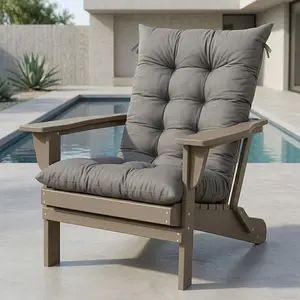 High Back Patio Chair Cushion 26 51 Inch Thick Tufted Lounge Chair Pad with Ties Full Back Support Cushion Only for Outdoor Bench Garden Porch Furniture