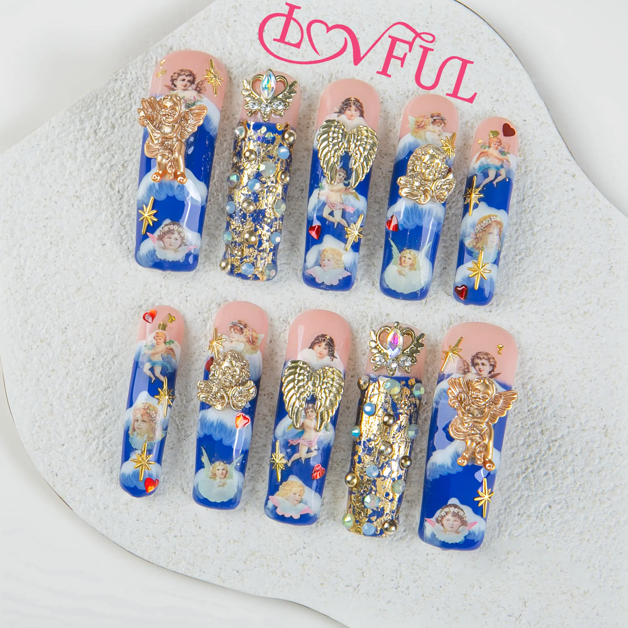 Lovful Curved Mid Length 1.7" Eagle & Hawk Curve Claw Handmade Acrylic Press On Nails | 10PCS Reusable, Salon Quality,H26-H217 #DealsForYouDays