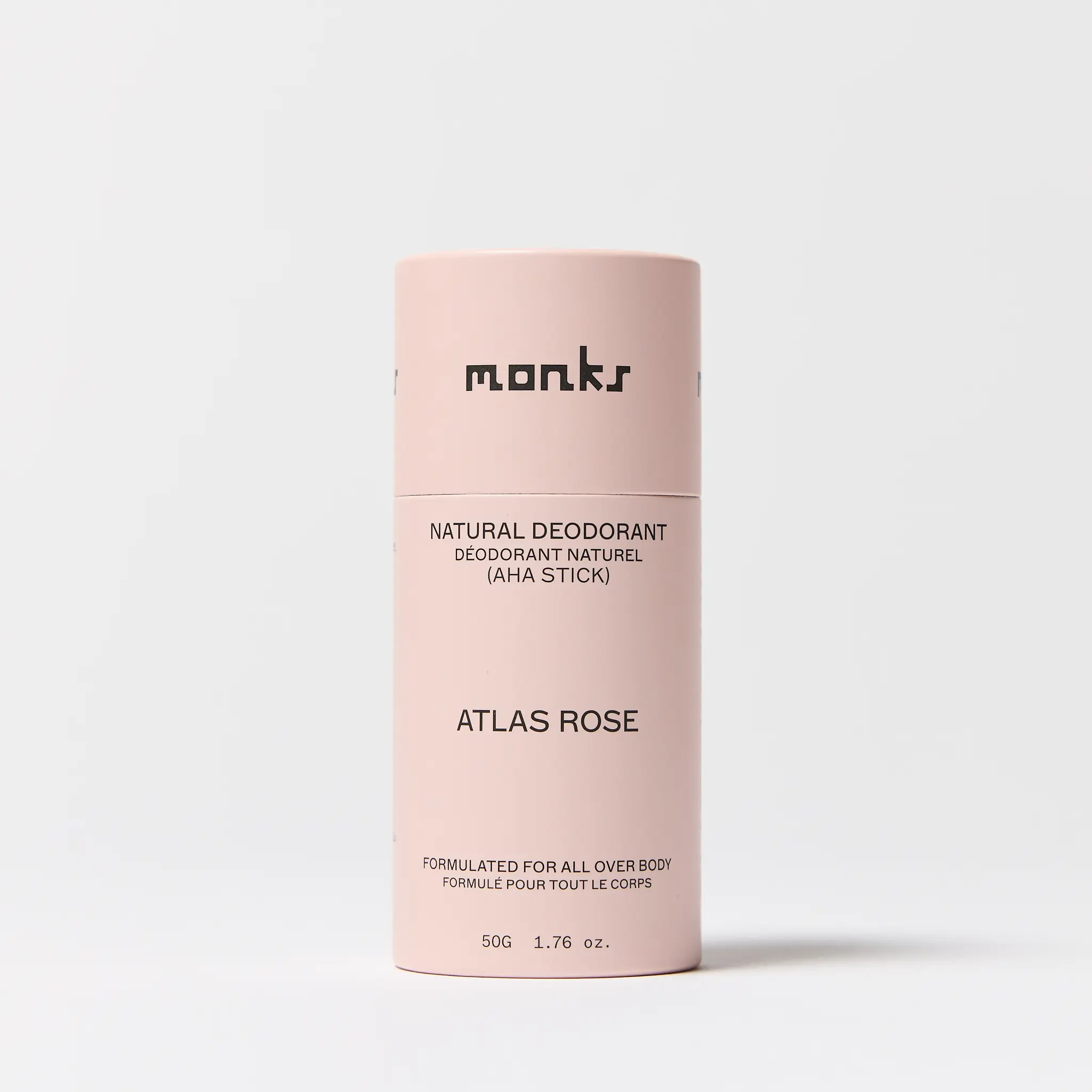 Monks Atlas Rose - Natural Full-Body Deodorant Stick 50G | Clean Essential Oil-Based Non-Toxic Floral Scented Gentle Formula