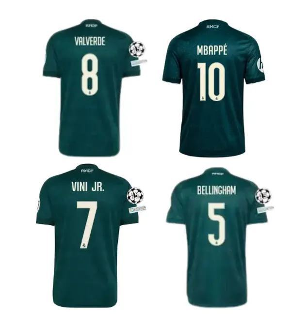 Green European Club No.10 Away Football Jersey Inspired, Men's Breathable Soccer Shirt with Player Name & Number