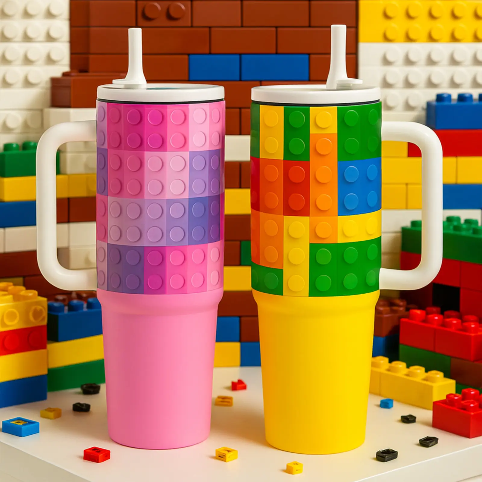 1 Pc 40oz double wall insulated mug with handle and straw, thermal mug, Thermo tumbler, Vacuum insulated tumbler, leak proof lid for hot cold drinks, keeps hot 12h cold 24h, Christmas New Year gift for women men holiday