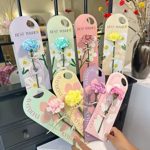 8pcs Single Stem Flower Bouquet Packaging Box, Flower Wrapping, Handheld Floral Card Holder, Valentine's Day Fresh Flowers Carry Bag