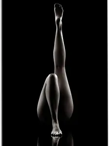 Woman Painting Girl Wall Art Black White Nude Woman Sexy Legs Poster Abstract Nude Women Print Women Silhouette Black and White Women Body Picture Decor For Living Room