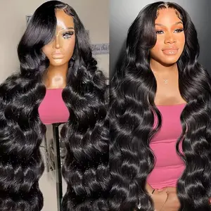 Stylqueen 13x4 HD Lace Front Wigs Human Hair 180 Density Body Wave Lace Front Wigs Human Hair Pre Plucked Glueless Lace Frontal Human Hair Wig for Black Women 30 Inch