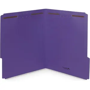 50 Purple Letter Size File Folders with 2 Prong Fasteners, 1/3 Cut Reinforced Tab, Durable Folders for Organizing Medical Files Law Client Files Office Reports