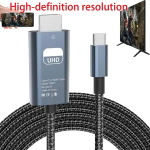 HDMI Adapter USB Type-C Cable, Durable High-Definition Video Converter Compatible with HP Laptop, MacBook, Samsung Galaxy S Series and Android Phones