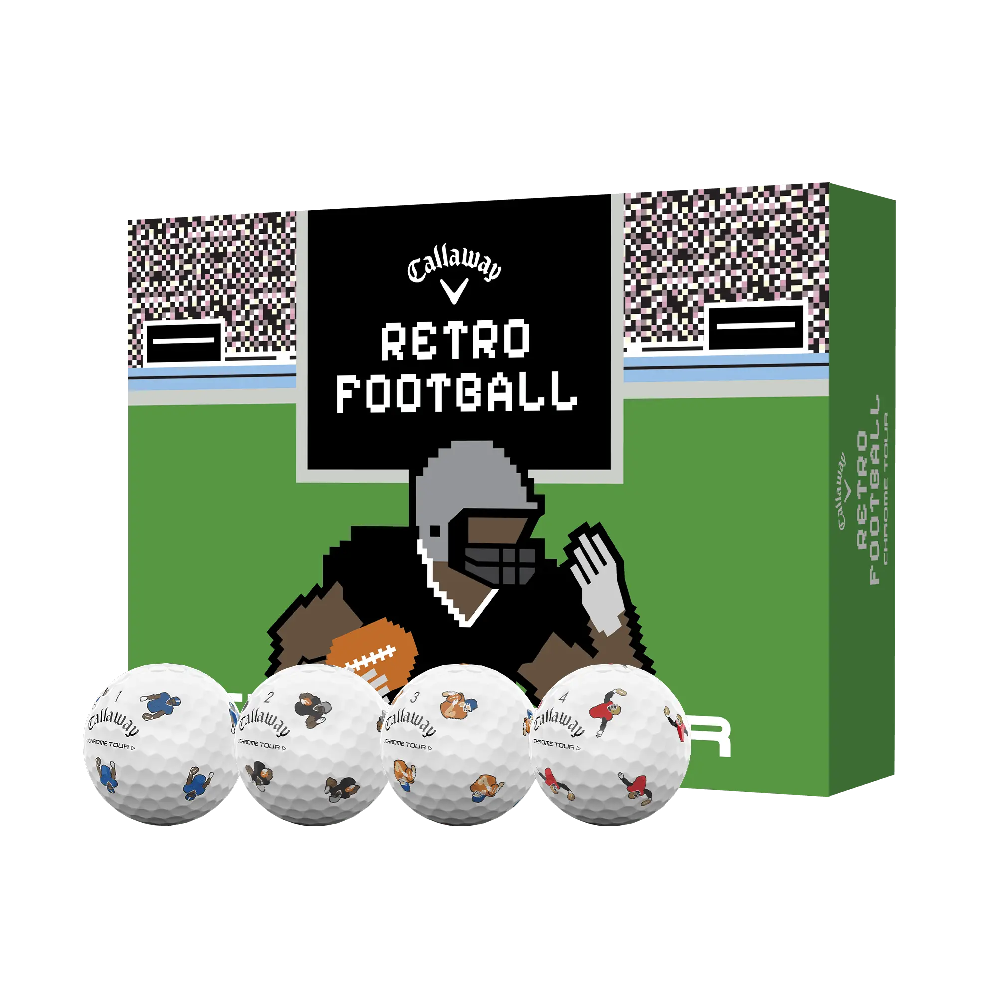 Callaway Golf Chrome Tour Retro Football Golf Balls in White