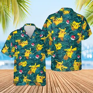 Pikachu Pokemon Pattern 3D Hawaiian Shirt Summer Gift For Men And Women Short Sleeve HAWAIIAN Shirt Print Summer Vacation Cool Short Sleeve Aloha, Hawaiian Shirt for men