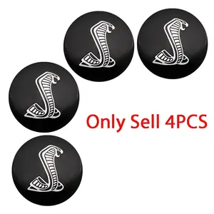 4PCS 56mm Car Wheel Hub Center Cap Emblem Stickers For Snake Focus F150 MK7 Fusion Fiesta Shelby Puma Kuga ST MK2 MK3 Mustang