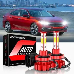 For Honda Civic 2014-2021 2x Bright H11 Low Beam Lamp LED Headlights Bulbs Shell Color Lumens