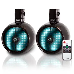 Marine Speakers Waterproof 480W LED Lights 8" White