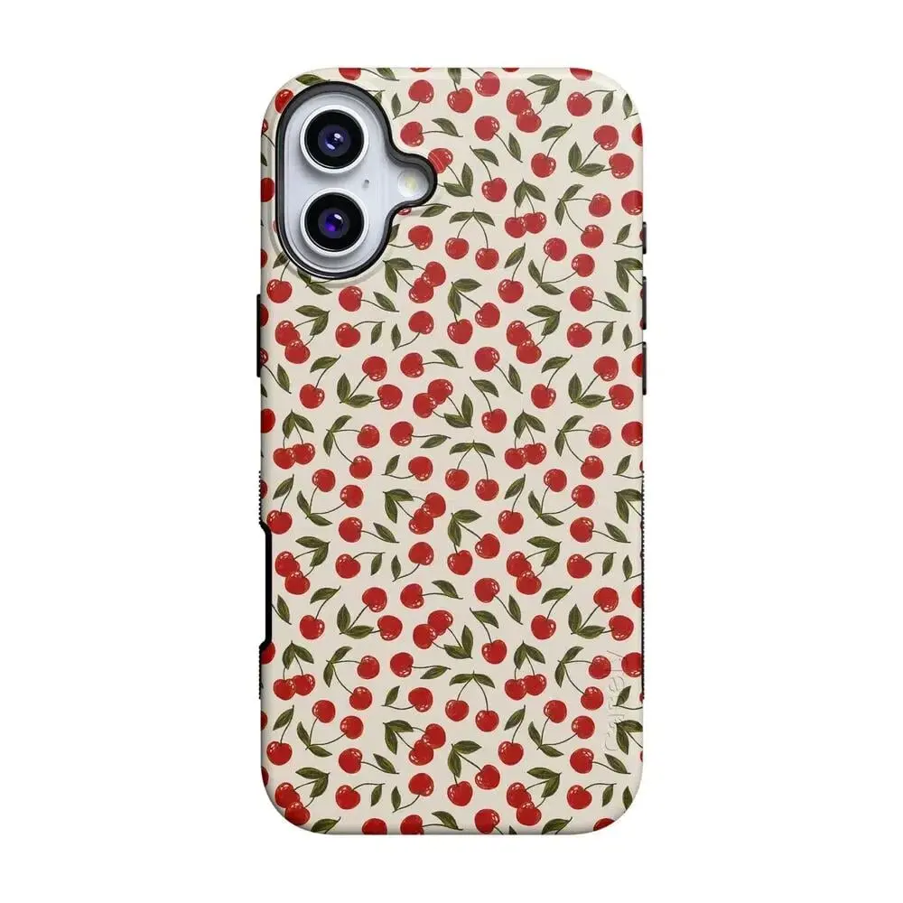 Casely iPhone 16 Plus Case | Cherry on Top | Red Cherries | Bold Protective Design | Compatible with MagSafe