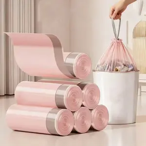 3 Rolls Bathroom Trash Bags, 50 Pieces Per Roll, Extra Thick Ice Berry Powder, Durable Lightweight, Sturdy Trash Bags, One-Use Trash Bags for Office and Home