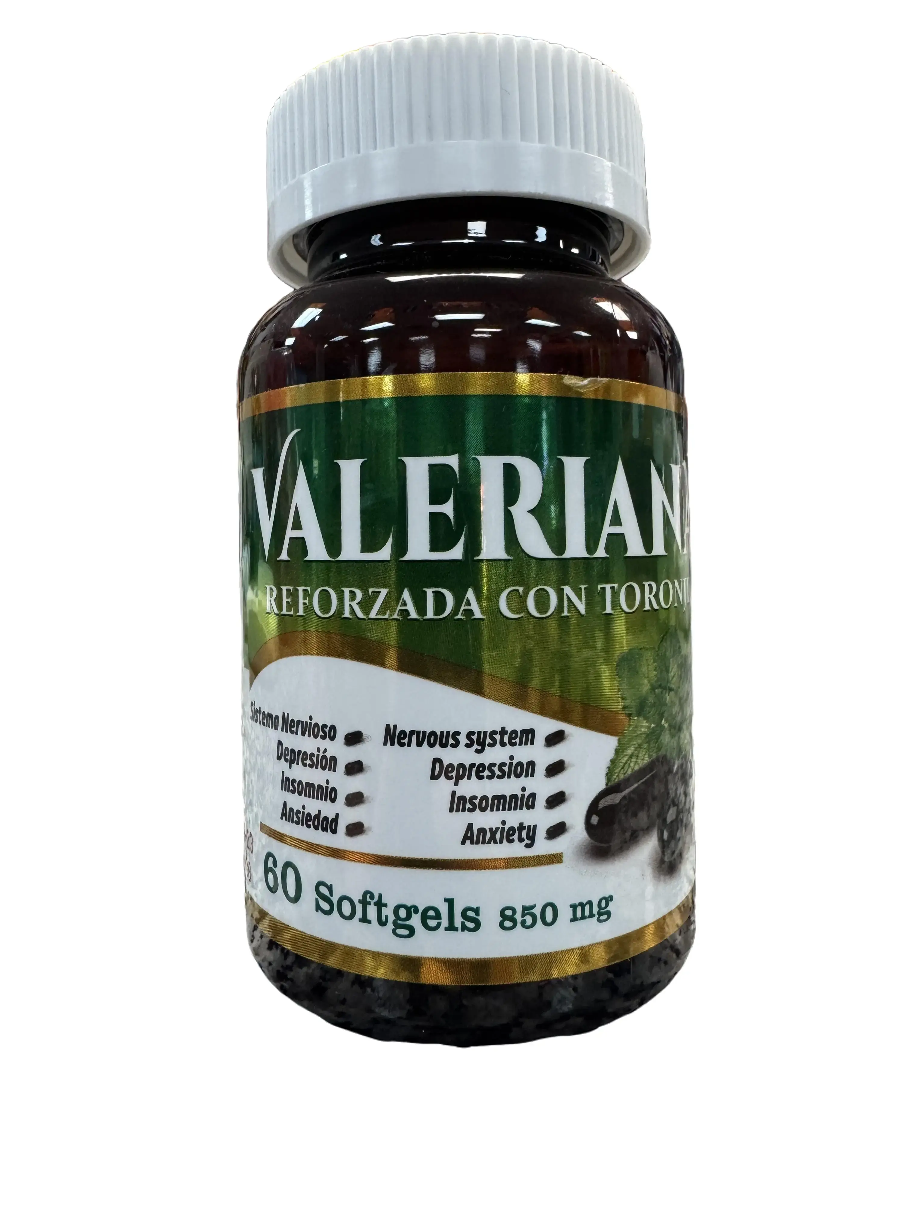 Valeriana & Lemon Balm Herbal Capsules, 850 mg Nicotine-Free Vitamins Supplements, 60 Softgels for Natural Healthcare