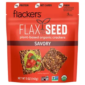 Flackers Flax Seed Crackers, Savory, 5 oz (142 g)