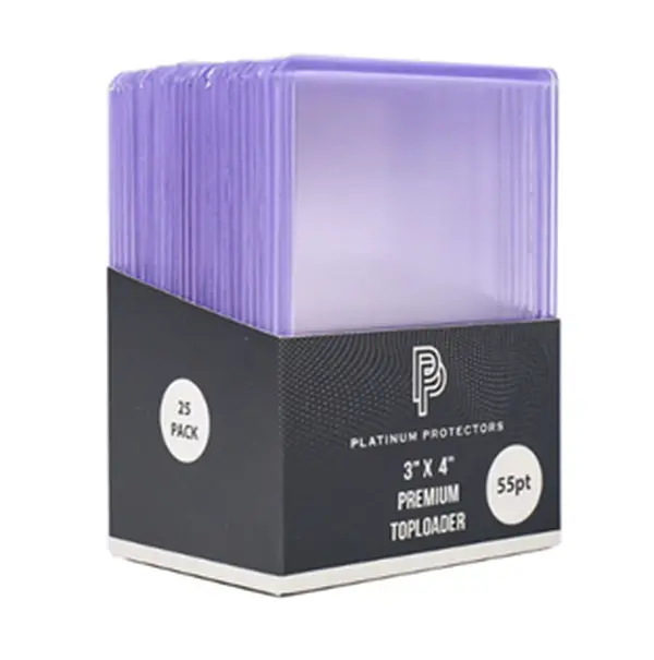 Platinum Protectors Chrome Trading Card Top Loaders Sleeves - 3"x4", 55pt, 25-Pack, Acid-Free Archival Grade Plastic, Imperfection-Free, Waterproof, Crystal-Clear for Refractors & Standard Trading Cards, Durable Protection, 3" X 4"