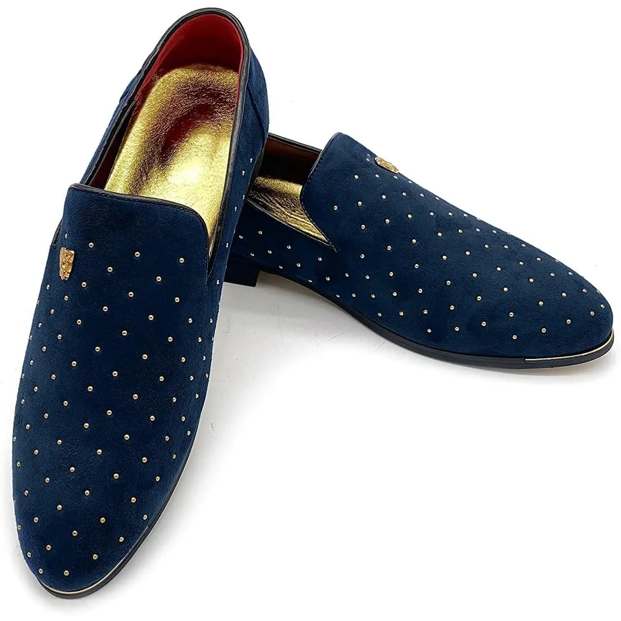 Men's Loafers Shoes, Velvet Pointed Toe Slip-On with Rivets, Lightweight Cushioned Dress Footwear for Prom, Weddings & Holidays, Prom Shoes, Business, Ankle