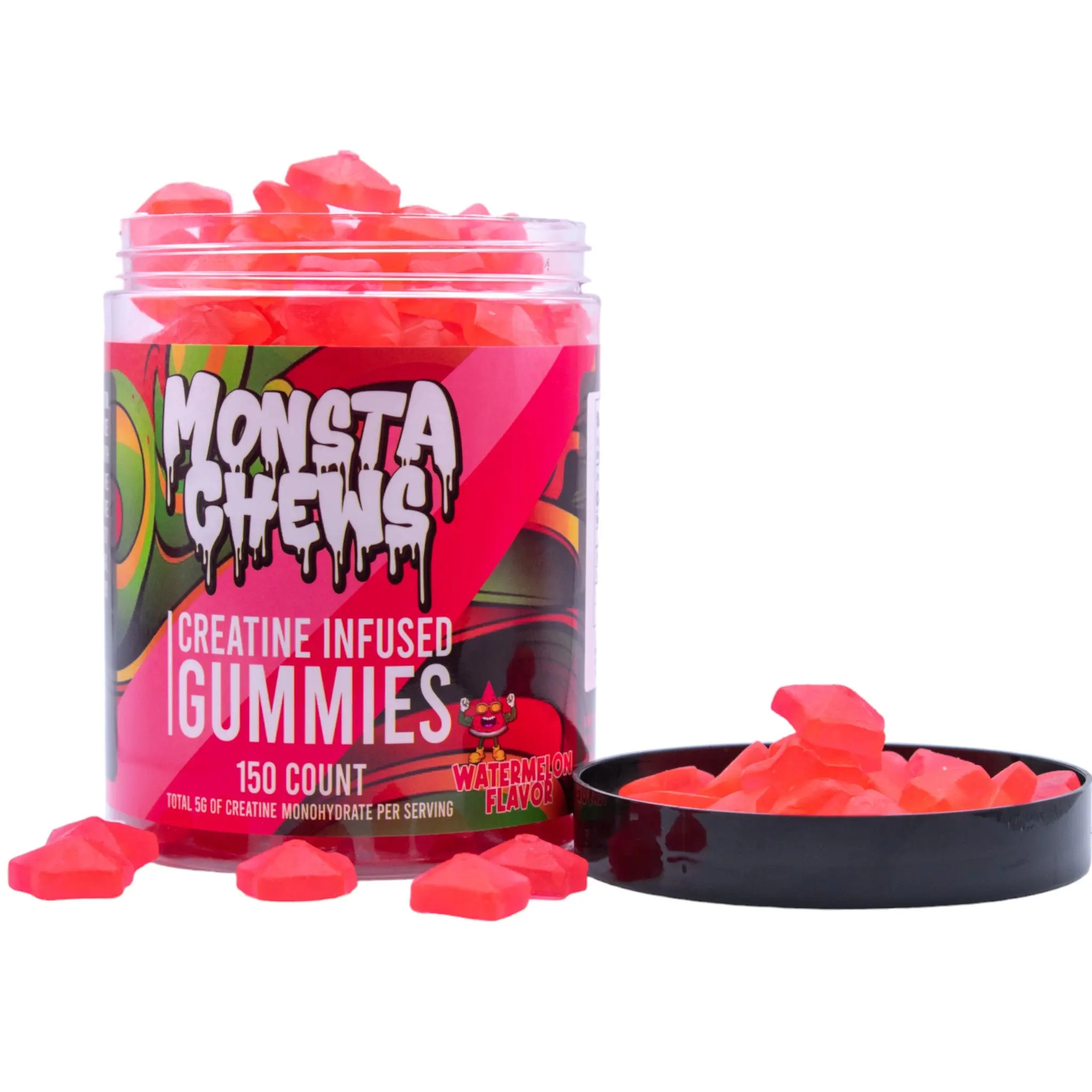 Monsta Chews Creatine Mogummies - Sugar Free Gummies Loaded with 5g of Creatine Monohydrate Per Serving