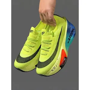 Parent - Child White - Blue - Orange Gradient Air Cushion Running Shoes, Tech Sports Style, Knitted Mesh Material, Excellent Cushioning & Comfortable, Ideal for Parent - Child Running Training & Daily Outings, Athletic Breathable Shoes