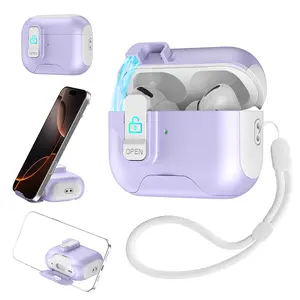 Creative Lockable Pop-Up Earphone Case for AirPods Pro 3, Compatible with AirPods 1/2/3/4, Stylish Protective Cover Protection Headphones Audio