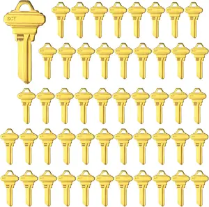 Brass Finish SC1 Key Blanks Uncut Blank Keys Pack of 50 Durable Premium Material for Locksmiths