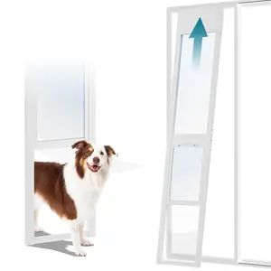 Lilypelle Dog Door for Sliding Glass Door, Adjustable Height Doggy & Cat Door for Sliding Door, Insert Patio Pet Door with Lock for Renters&Apartments