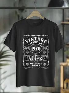 100% Cotton Vintage 55th Birthday Decorations Men Funny 1970 55 Birthday T-Shirt