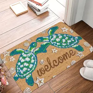 1 Piece of Turtle Welcome Home Welcome Mat Fashionable Pattern Home Decoration Home Decor Rug Front Door Welcome Mat Living Room Bedroom Carpet