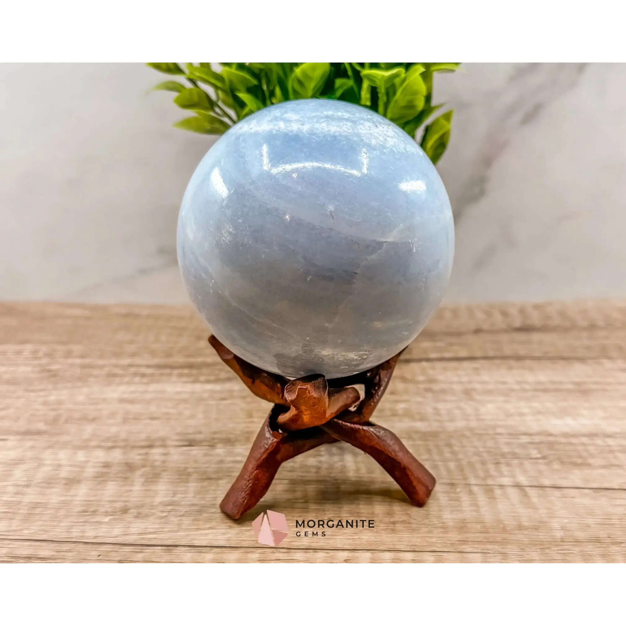 Large Blue Calcite Sphere – Soothing Healing Crystal for Calm, Clarity & Emotional Balance