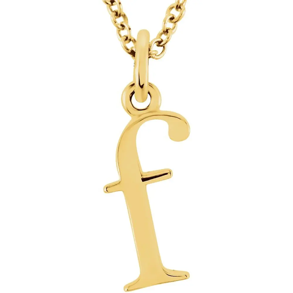 14K Gold Elegant Lowercase 'f' Initial Choker Necklace