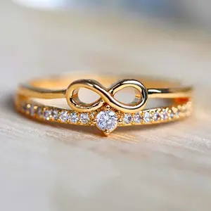 Zircon Number 8 Infinity Ring – Women’s Everyday Wear, Engagement & Couple Gift